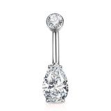 G23 Titanium Navel Ring 14G CZ Top Belly Piercing