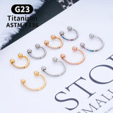 G23 Titanium Nose Piercing Earrings Hoop Zircon Jewlry