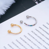 G23 Titanium Nose Piercing Earrings Hoop Zircon Jewlry
