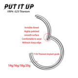 G23 Titanium Nose Piercing F136 Implant Grade 14G 16G 18G 20G Clicker Diaphragm