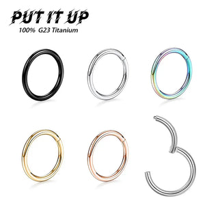 G23 Titanium Nose Piercing F136 Implant Grade 14G 16G 18G 20G Clicker Diaphragm