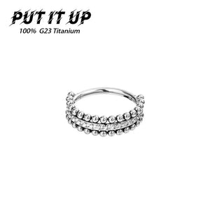 G23 Titanium 16G Nose Ring CZ Paved Cartilage Lip Piercing Jewelry