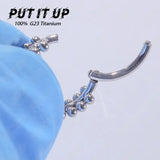 G23 Titanium 16G Nose Ring CZ Paved Cartilage Lip Piercing Jewelry