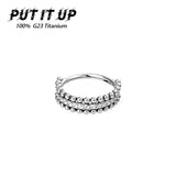 G23 Titanium 16G Nose Ring CZ Paved Cartilage Lip Piercing Jewelry