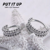 G23 Titanium 16G Nose Ring CZ Paved Cartilage Lip Piercing Jewelry