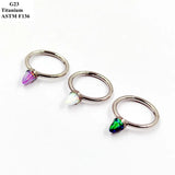 G23 Titanium Nose Ring with Opal Open Ring Piercing Jewelry