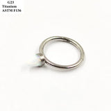 G23 Titanium Nose Ring with Opal Open Ring Piercing Jewelry