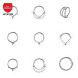G23 Titanium Nose Ring Piercing Zircon Earring Tragus Septum Jewelry