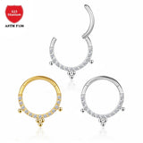 G23 Titanium Nose Ring Piercing Zircon Earring Tragus Septum Jewelry