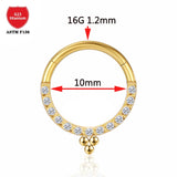 G23 Titanium Nose Ring Piercing Zircon Earring Tragus Septum Jewelry