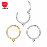 G23 Titanium Nose Ring Piercing Zircon Earring Tragus Septum Jewelry