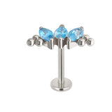 G23 Titanium PIERC 3 Zircon Marquise Ear Cartilage Earrings Lip Ring