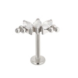 G23 Titanium PIERC 3 Zircon Marquise Ear Cartilage Earrings Lip Ring