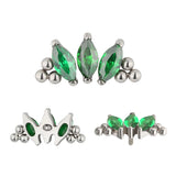 G23 Titanium PIERC 3 Zircon Marquise Ear Cartilage Earrings Lip Ring