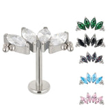 G23 Titanium PIERC 4 Zircon Marquise Ear Cartilage