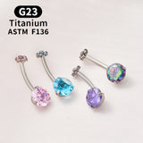 G23 Titanium Belly Button Navel Piercing Zirconia Rings