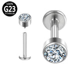 G23 Titanium Gothic Crystal Lip Bar Tragus Stud