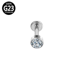 G23 Titanium Gothic Crystal Lip Bar Tragus Stud