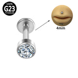 G23 Titanium Gothic Crystal Lip Bar Tragus Stud