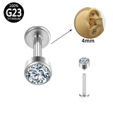G23 Titanium Gothic Crystal Lip Bar Tragus Stud