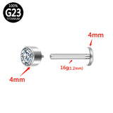 G23 Titanium Gothic Crystal Lip Bar Tragus Stud