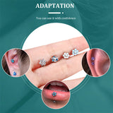 G23 Titanium Opal Flower Labret Lip Stud