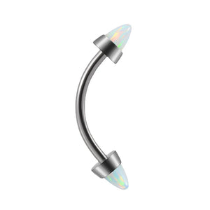 G23 Titanium Horseshoe Nose Ring Opal Body Jewelry 16G