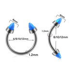G23 Titanium Horseshoe Nose Ring Opal Body Jewelry 16G