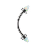 G23 Titanium Horseshoe Nose Ring Opal Body Jewelry 16G