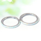 G23 Titanium Opal Nose Ring Seamless Clicker Lip Cartilage Earring