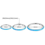 G23 Titanium Opal Nose Ring Seamless Clicker Lip Cartilage Earring