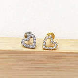 G23 Titanium Piercing Labret Studs 16G Heart Zircom Earrings