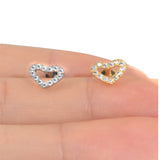 G23 Titanium Piercing Labret Studs 16G Heart Zircom Earrings