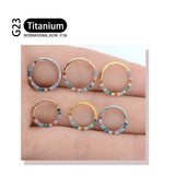 G23 Titanium Round Earrings Nose Ring 16G Zircon Piercing Jewelry