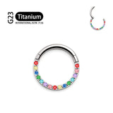 G23 Titanium Round Earrings Nose Ring 16G Zircon Piercing Jewelry