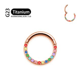 G23 Titanium Round Earrings Nose Ring 16G Zircon Piercing Jewelry