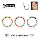 G23 Titanium Round Earrings Nose Ring 16G Zircon Piercing Jewelry