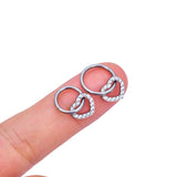 G23 Titanium Heart PIERC Hoop Earrings CZ Tragus Lip Nose Ring