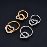 G23 Titanium Heart PIERC Hoop Earrings CZ Tragus Lip Nose Ring