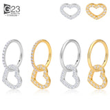G23 Titanium Heart PIERC Hoop Earrings CZ Tragus Lip Nose Ring