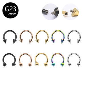G23 Titanium Septum Ring 16G Circular Barbell Horseshoe Nose Ring