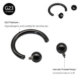 G23 Titanium Septum Ring 16G Circular Barbell Horseshoe Nose Ring