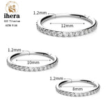 G23 Titanium Silver CZ Zirconia Round Earrings Clip Nose Rings