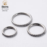 G23 Titanium Silver CZ Zirconia Round Earrings Clip Nose Rings