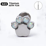 G23 Titanium Opal Lip Studs 16G Cat Scratching Labret