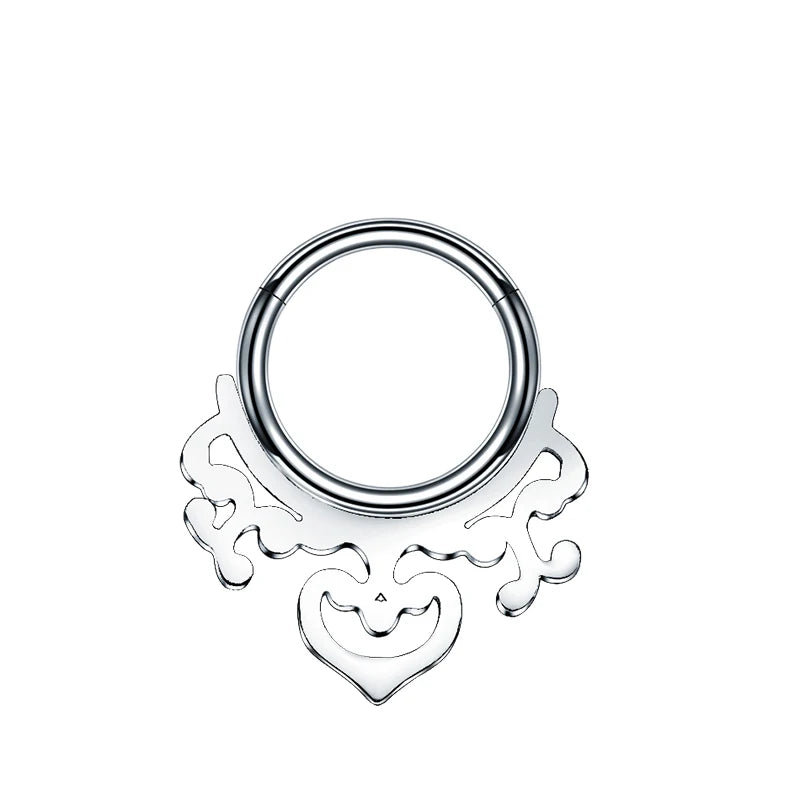 G23 Titanium Septum Piercing Arabesque Nose Ring 16G