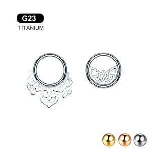 G23 Titanium Septum Piercing Arabesque Nose Ring 16G