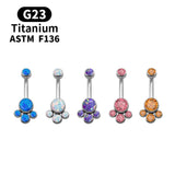 G23 Titanium Opal Navel Piercing Barbell Lady Body Jewelry