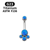 G23 Titanium Opal Navel Piercing Barbell Lady Body Jewelry