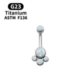 G23 Titanium Opal Navel Piercing Barbell Lady Body Jewelry